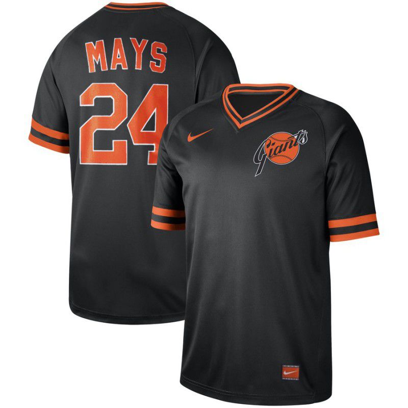 Men San Francisco Giants #24 Mays Black Nike Cooperstown Collection Legend V-Neck MLB Jersey->women mlb jersey->Women Jersey